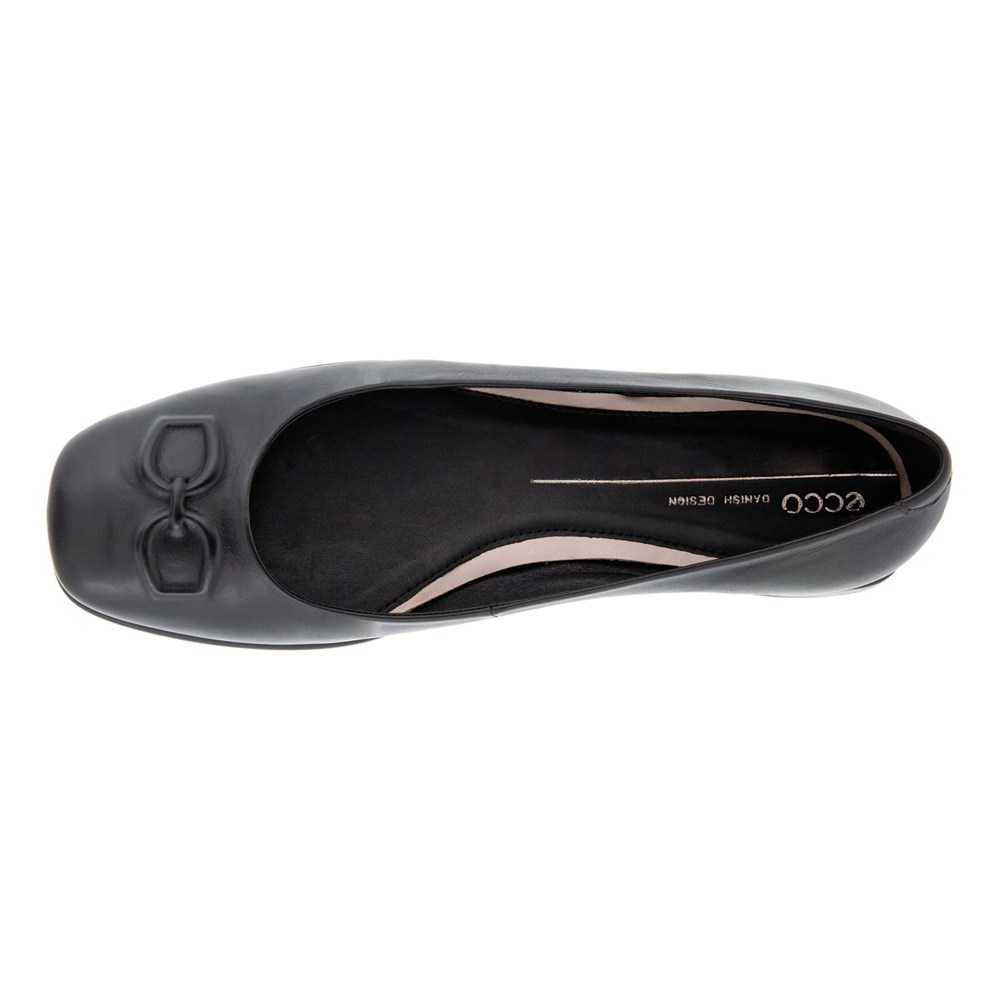 ECCO Womens Ballerinas Black - Anal Squareds - ANB-476231